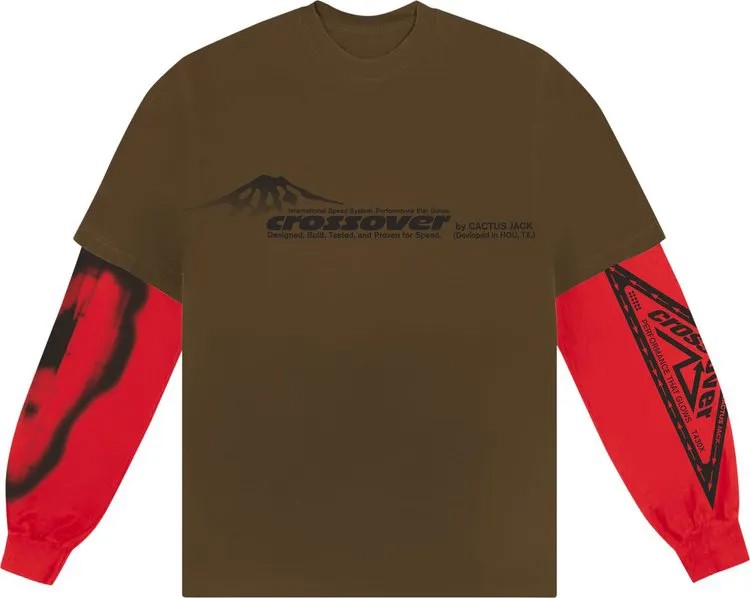 Лонгслив Cactus Jack by Travis Scott Crossover Long-Sleeve 'Brown/Red', коричневый
