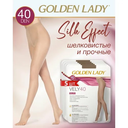 Колготки Golden Lady, 40 den, 5 шт., размер 3, бежевый