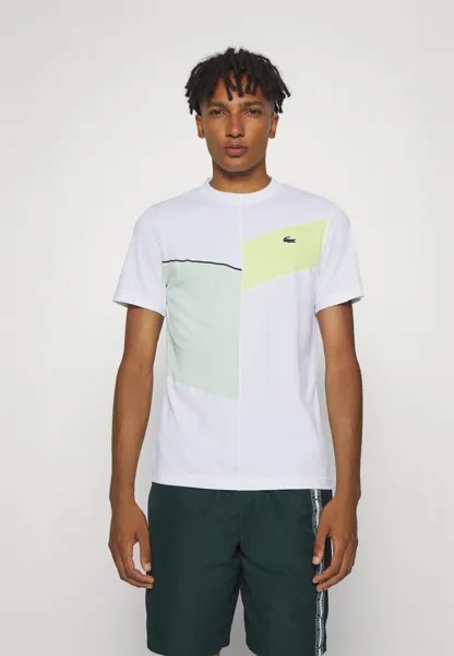 Спортивная футболка Tennis Tour Lacoste, цвет blanc/jaune fluo/vert