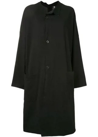 Yohji Yamamoto пальто асимметричного кроя с надписью