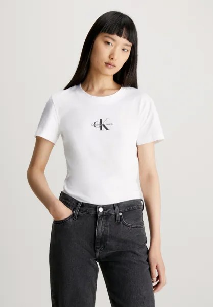 Футболка с принтом MONOLOGO Calvin Klein Jeans, цвет bright white