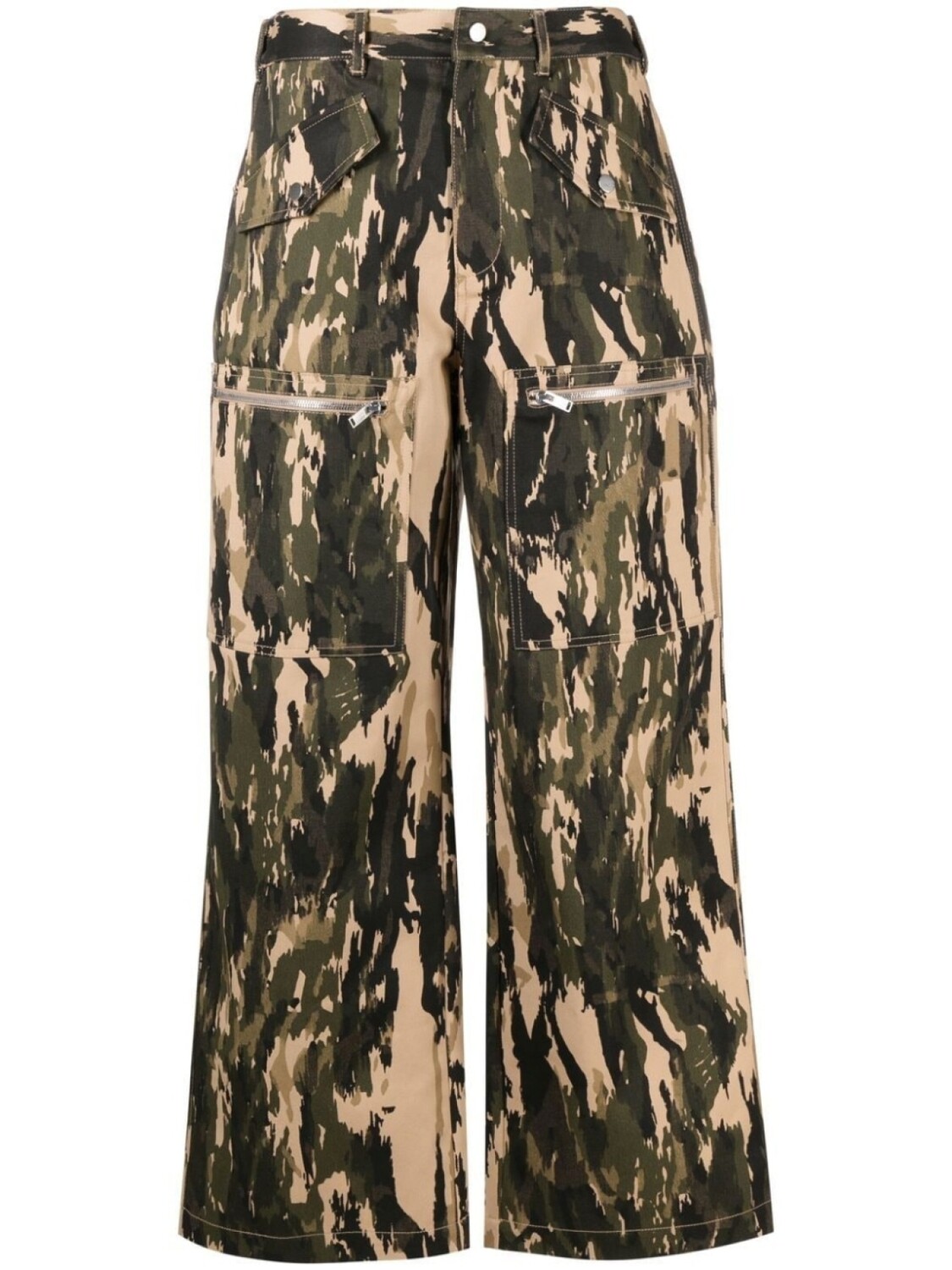 Dion Lee брюки с карманами, зеленый