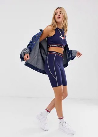 Леггинсы-шорты от комплекта Tommy Jeans summer heritage-Темно-синий