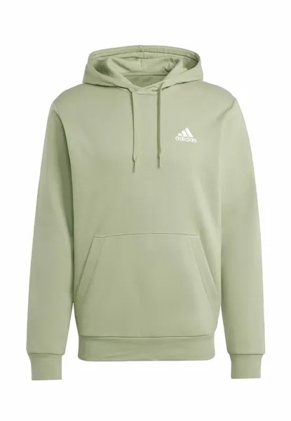 Свитер с капюшоном ESSENTIALS FLEECE adidas, зеленый
