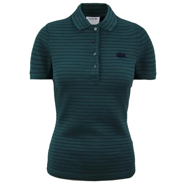 Приталенная женская зеленая рубашка поло Lacoste, зеленый