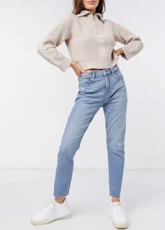 Голубые выбеленные джинсы в винтажном стиле American Eagle-Голубой