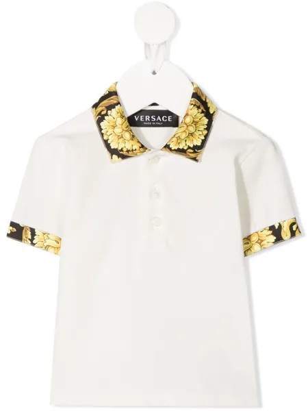 Versace Kids рубашка поло с узором Barocco