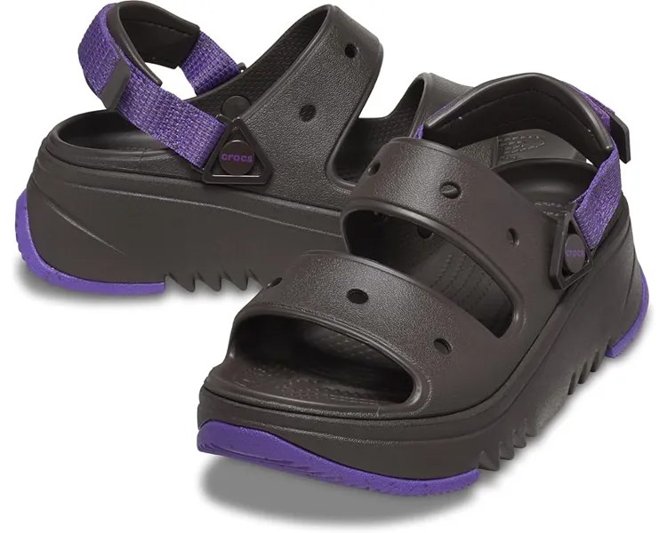 Туфли Crocs Classic Hiker Xscape Sandal, цвет Espresso/Neon Purple