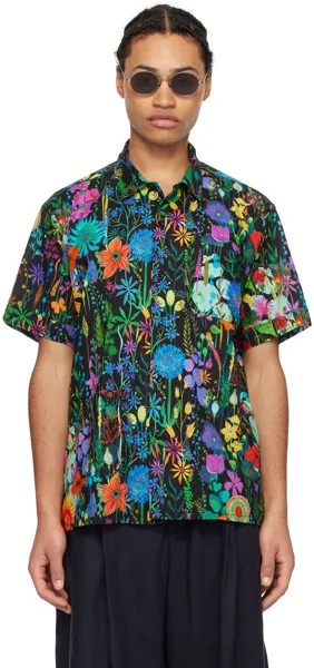 Разноцветная рубашка с цветочным принтом Engineered Garments, цвет Black