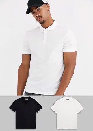 2 трикотажных поло из органического хлопка ASOS DESIGN-Мульти