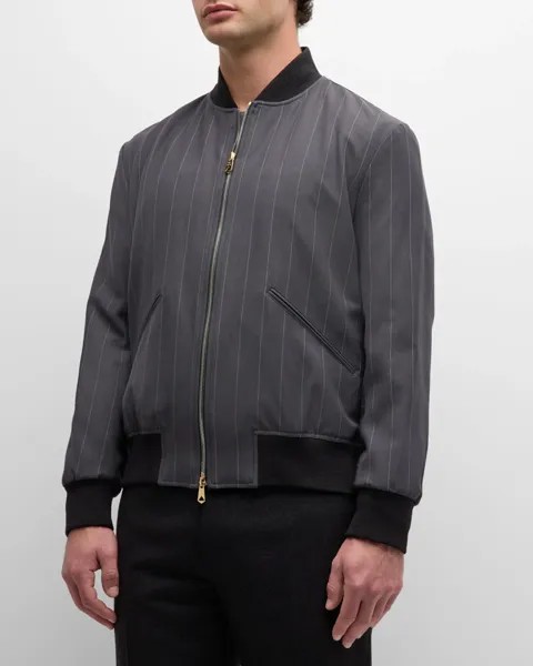 Мужской бомбер в полоску Paul Smith, цвет Slate Grey