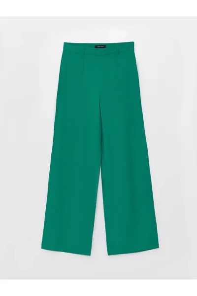 Прямые женские брюки стандартного кроя с широкими штанинами LC Waikiki, зеленый