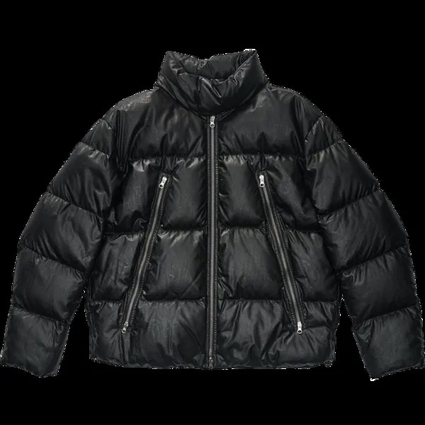 Куртка MM6 Maison Margiela Faux Leather Puffer 'Black', черный