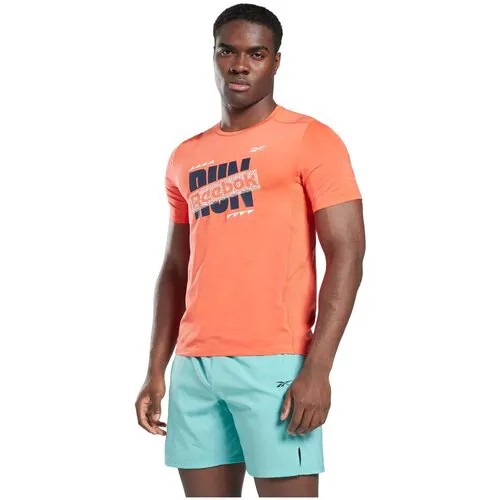 Беговая футболка Reebok, силуэт прямой, размер L, оранжевый