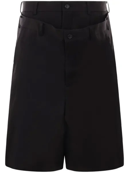 Comme des Garçons Homme Plus многослойные шорты строгого кроя, черный