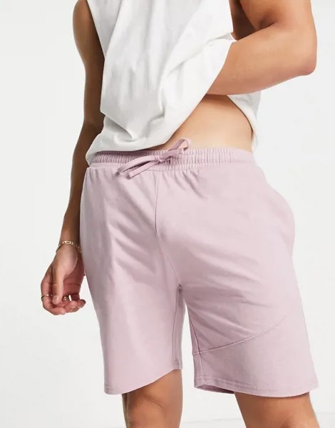 Розовато-лиловые шорты с контрастной строчкой от комплекта Topman-Розовый цвет