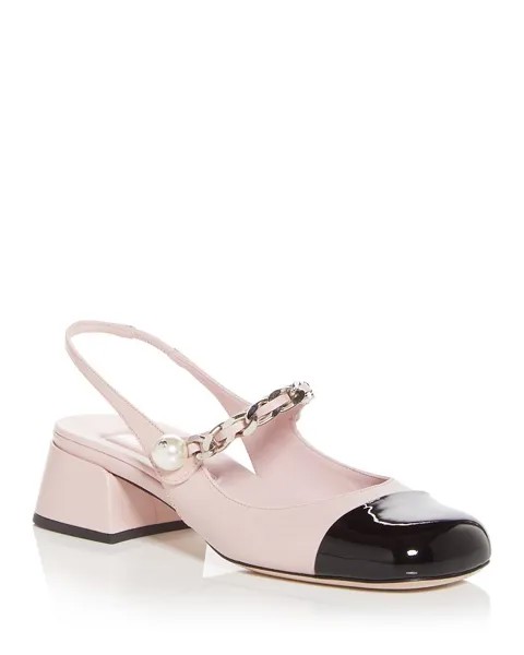Женские туфли Calzature Donna Cap Toe с ремешком на пятке Miu Miu