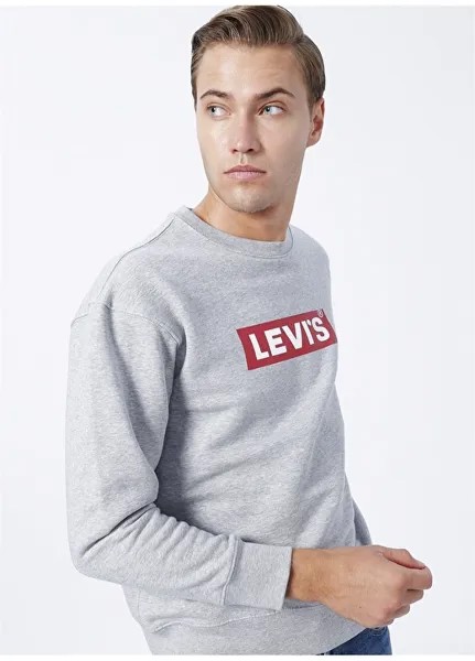 Белый мужской свитшот с круглым вырезом Levis