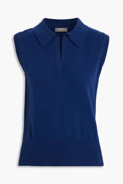 Кашемировый свитер-поло N.Peal, королевский синий