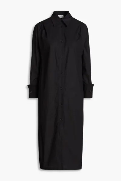 Платье-рубашка миди Tappasa из хлопкового поплина с отделкой пике By Malene Birger, черный