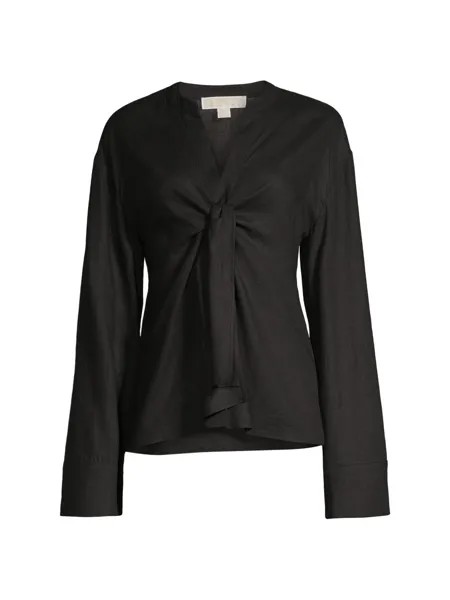 Укороченная блузка с завязками спереди MICHAEL Michael Kors, черный
