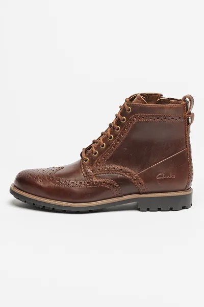 Кожаные ботинки броги Westcombe Limit Clarks, коричневый