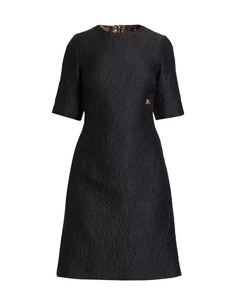 Платье А-силуэта из парчового жаккарда Dolce&Gabbana, цвет nero