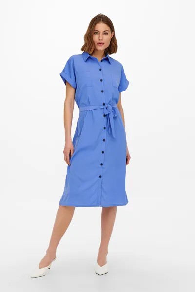 Платье-Рубашка с нагрудными карманами Only, синий
