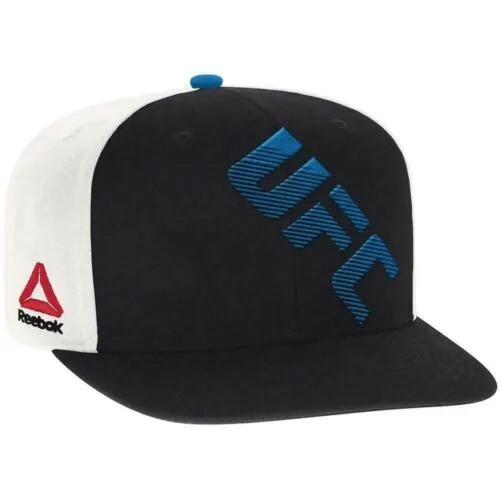 Мужская бейсболка Reebok UFC с плоскими полями Snapback - черный | Синий | Крем