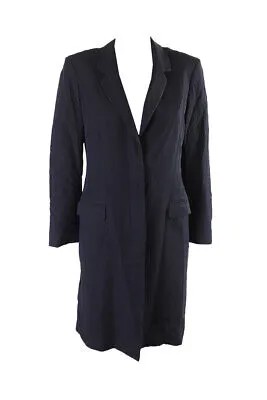 Темно-синее пальто с вырезом на воротнике Calvin Klein S