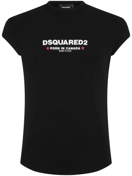 Dsquared2 logo-print cotton T-shirt, черный