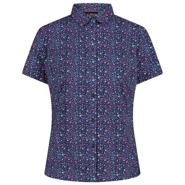 Блузка Cmp Women's Shortsleeve Shirt with Pattern, цвет Fuxia/Provenza/Blue