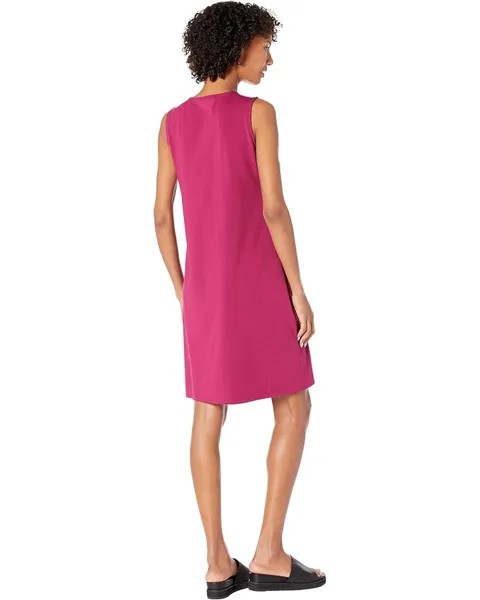 Платье Eileen Fisher Crew Neck Knee Length Tank Dress in Organic Pima Cotton Stretch Jersey, цвет Berry