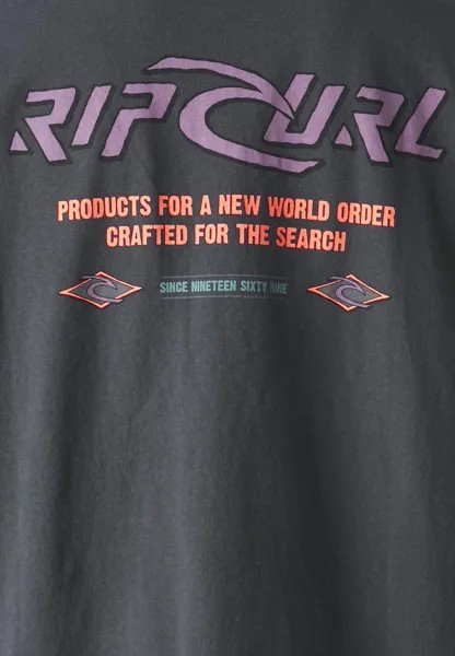 Футболка с принтом Quest Tee Unisex Rip Curl, стираная черная
