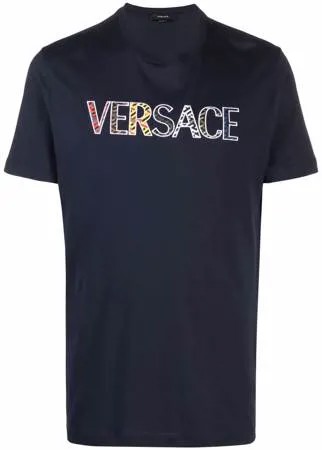 Versace футболка с вышитым логотипом