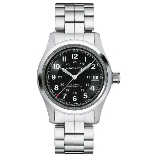Наручные часы Hamilton Khaki Field, черный, серебряный