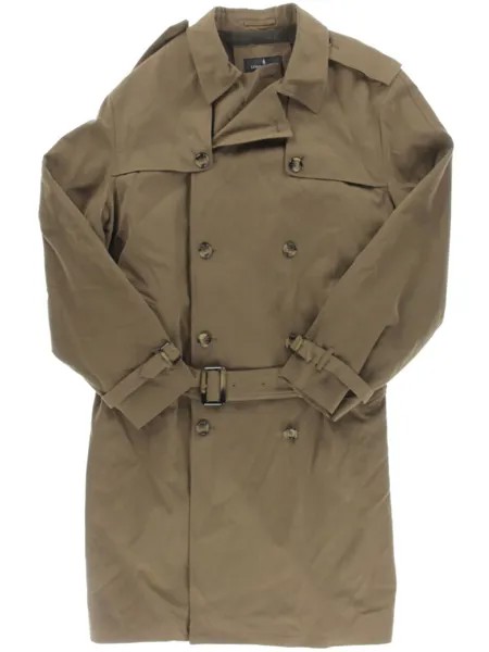 Мужской двубортный плащ из твила Plymouth London Fog, цвет Dark Khaki