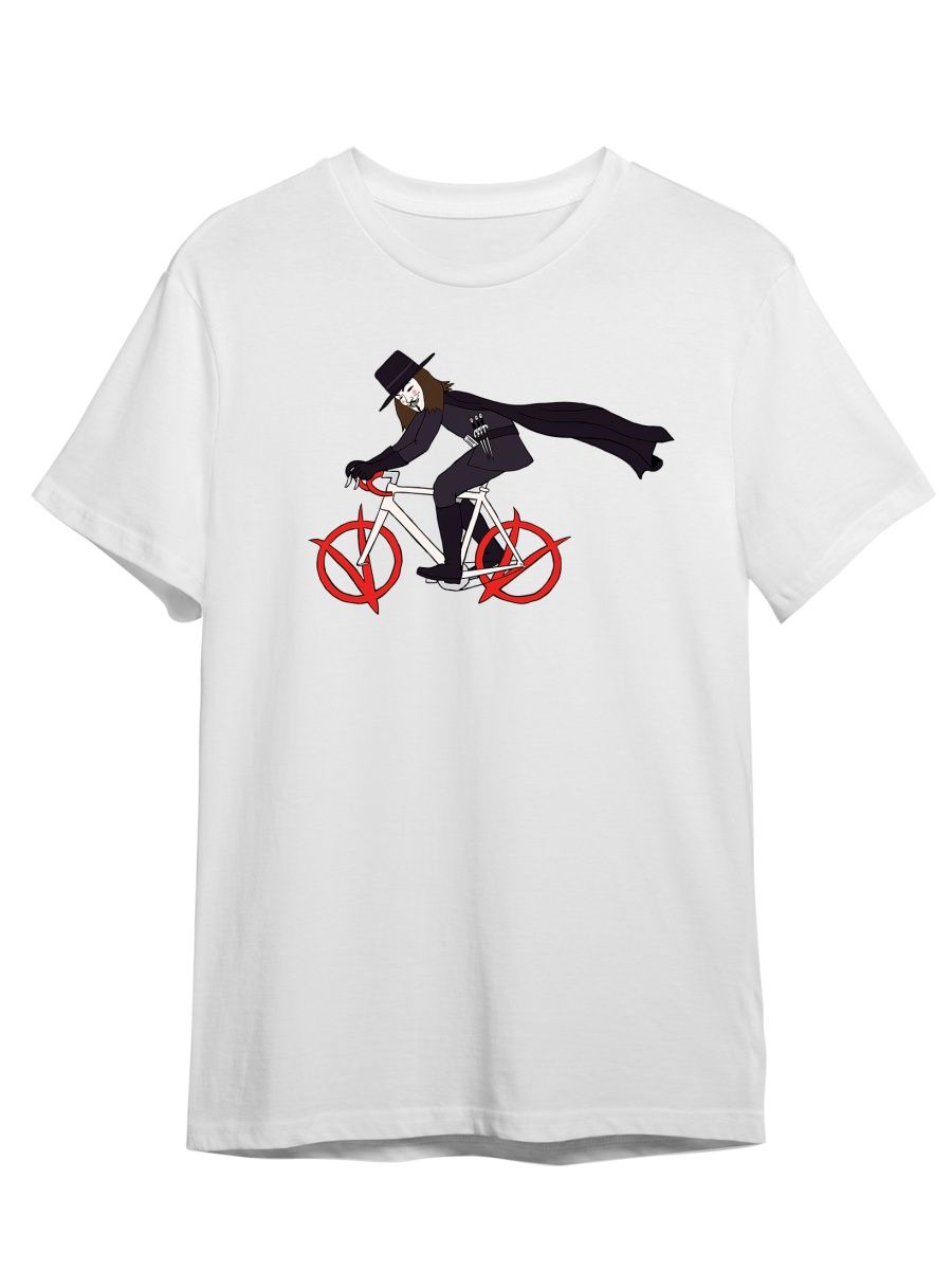Футболка унисекс Каждому Своё Велосипед/Bike/Вендетта SPVL6 белая M
