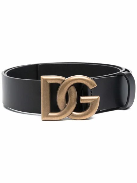 Dolce & Gabbana DG-logo plaque leather belt