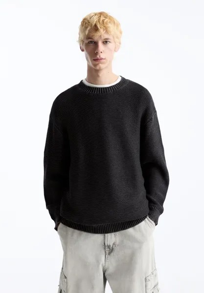 Вязаный свитер TEXTURED PULL&BEAR, цвет black