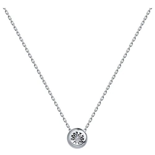 Колье Diamant, белое золото, 585 проба, бриллиант, длина 38 см.
