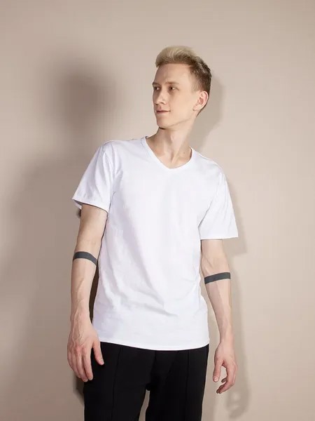 Комплект футболок мужских Richline км159 белый; черный 54 RU