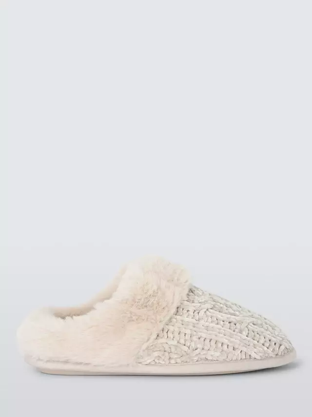 Тапочки John Lewis Chenille Mule, цвет oatmeal