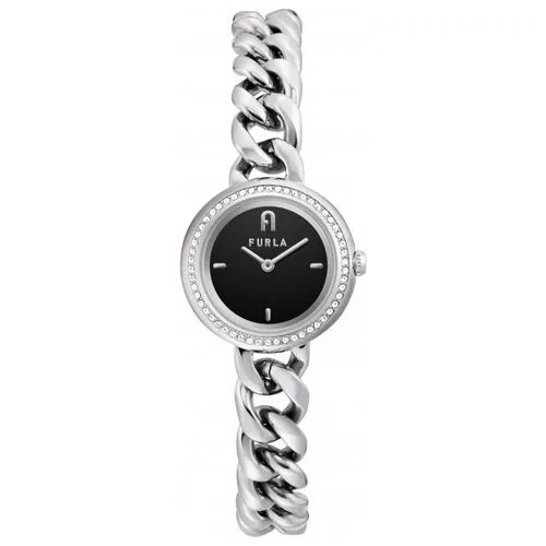 Наручные часы FURLA Наручные часы Furla Ladies Jewelry Furla Chain Round, серебряный, черный