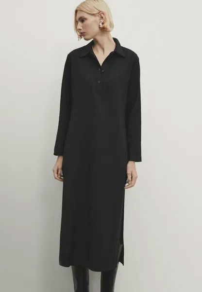 Платье-блузка MIDI Massimo Dutti, цвет black