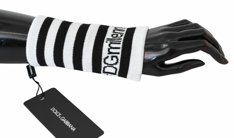 Браслет DOLCE - GABBANA, черный, белый цвет, шерсть, DGM Millennials, один размер, рекомендуемая розничная цена 200 долларов США.
