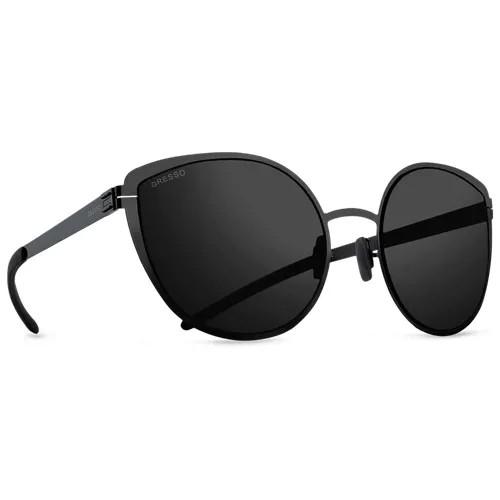 Титановые солнцезащитные очки GRESSO Valencia - кошачий глаз / черные