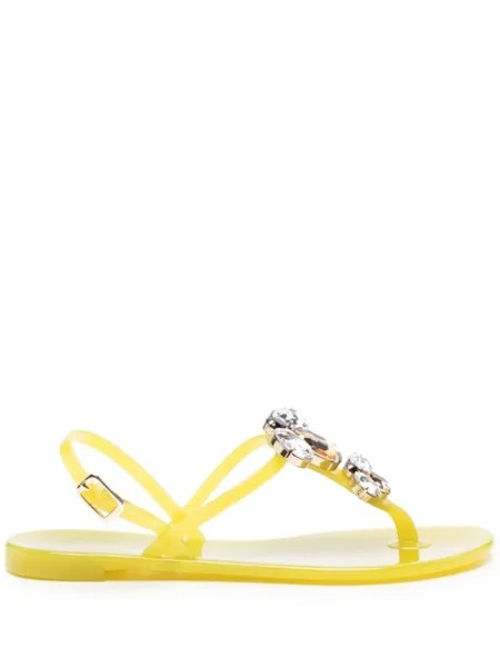 Casadei сандалии Jelly с кристаллами, зеленый