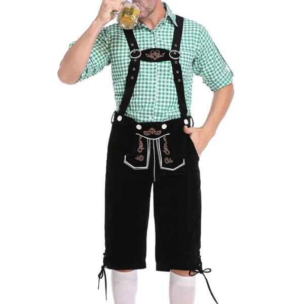 Немецкий мужской костюм Октоберфест брюки и рубашки