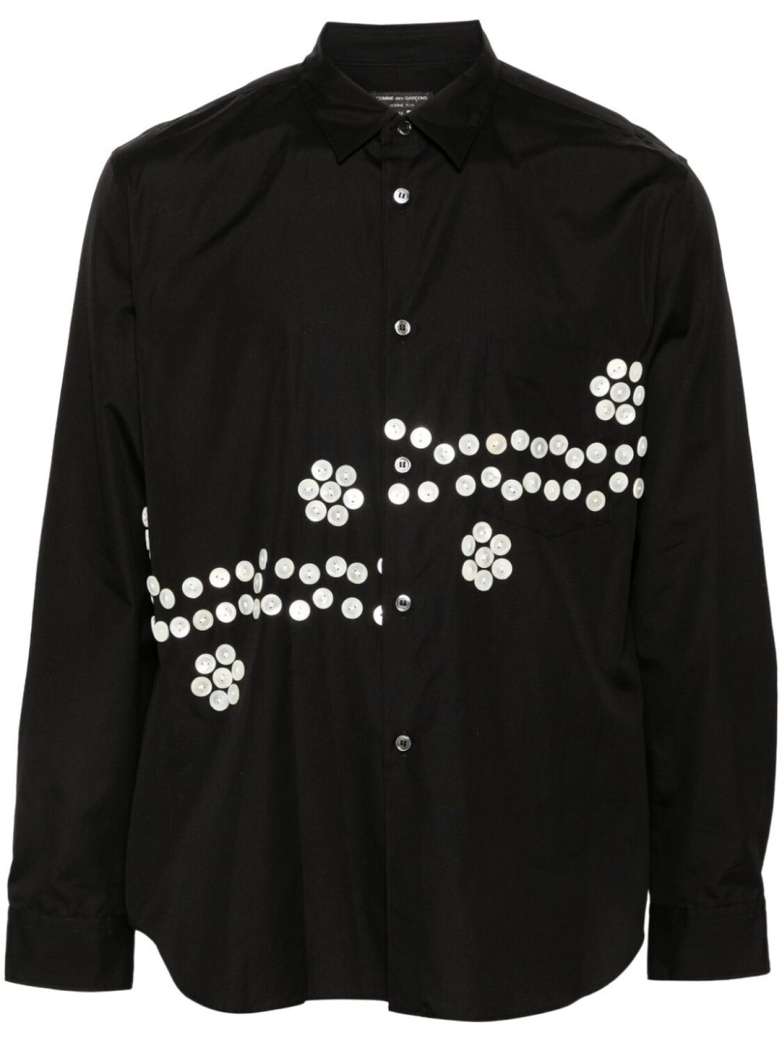Comme des Garçons Homme Plus рубашка с декоративными пуговицами, черный